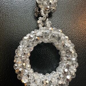 Elegant Silver Crystal Hoop Earrings